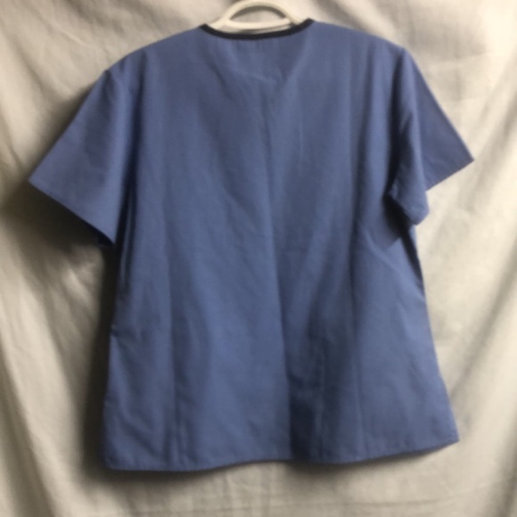 Blue scrub top nurse medical uniform 2 pockets xs - Picture 9 of 10
